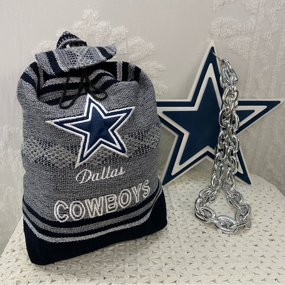 NFL DALLAS COWBOYS TEAM Baja Backpack and Neck Chain Star Sporty Football Fan